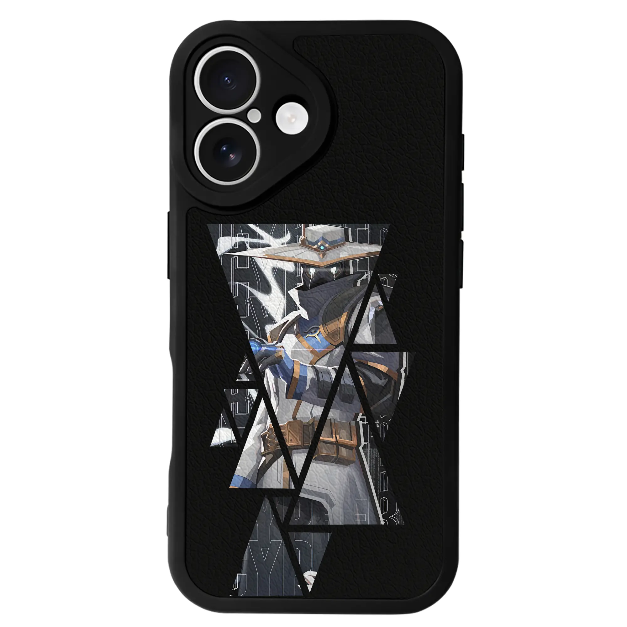 VALORANT グッズ,サイファー - IPhone 16シリーズ対応 ・ シリコンスマホケース ・ レザー調 ・ 高精度フィット ・ 耐衝撃 ・ ワイヤレス充電対応 ・ 精密カット